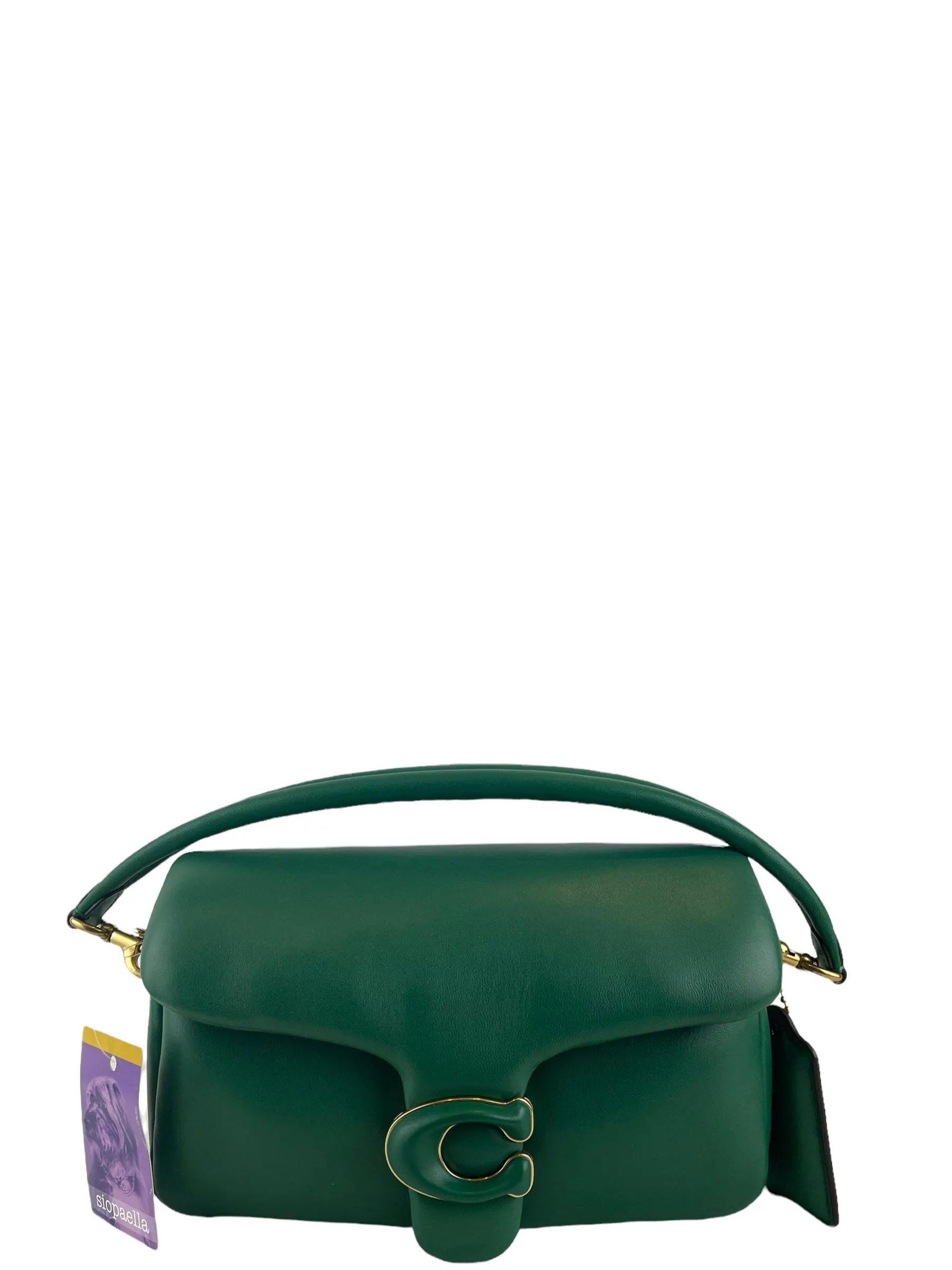 Coach Green Quilted Leather " Pillow Tabby" 26 Shoulder Bag