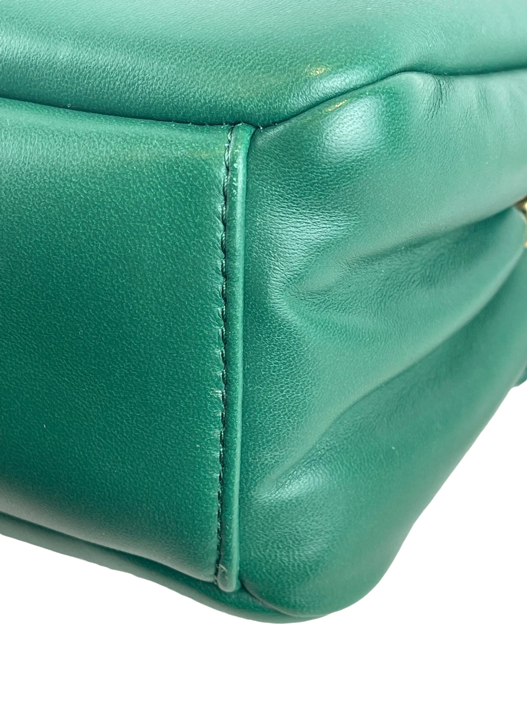 Coach Green Quilted Leather " Pillow Tabby" 26 Shoulder Bag
