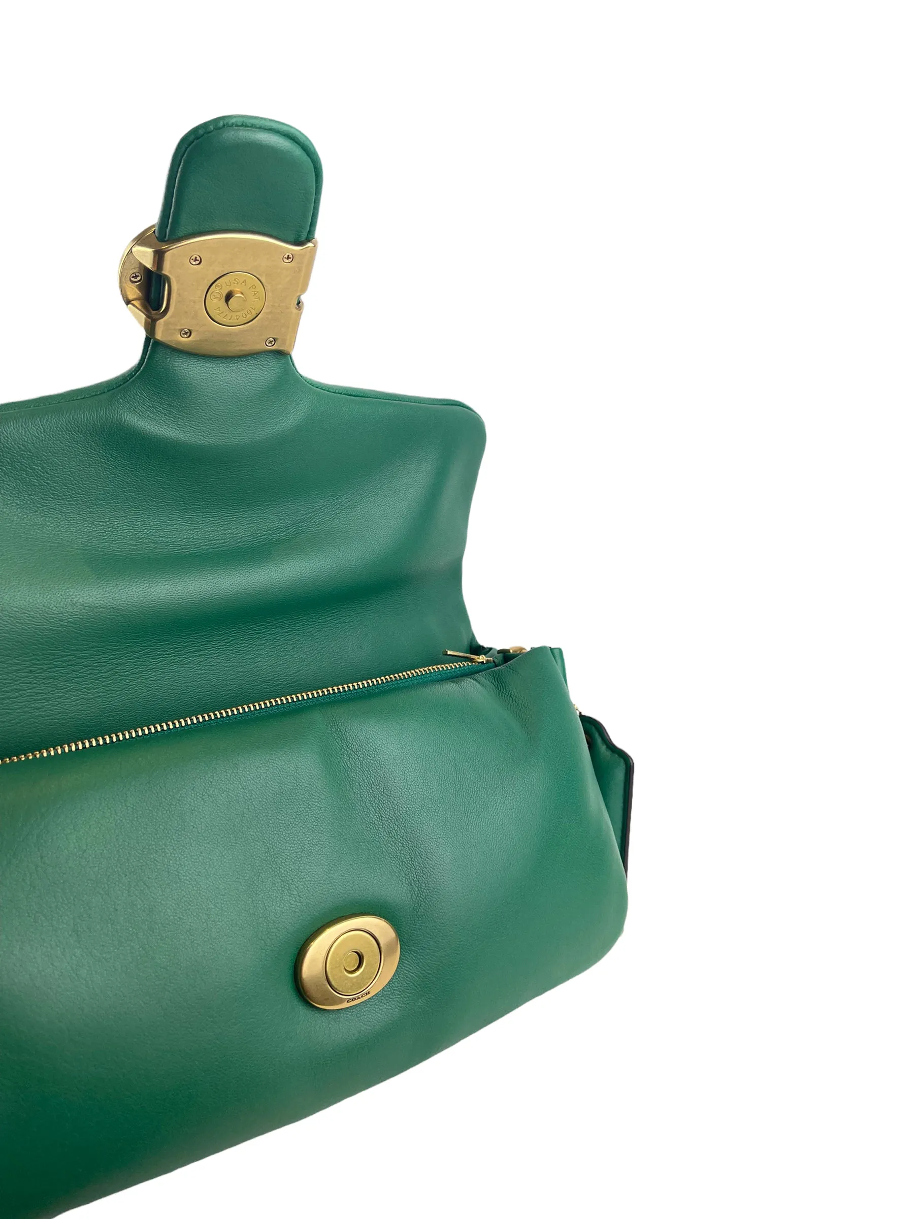 Coach Green Quilted Leather " Pillow Tabby" 26 Shoulder Bag