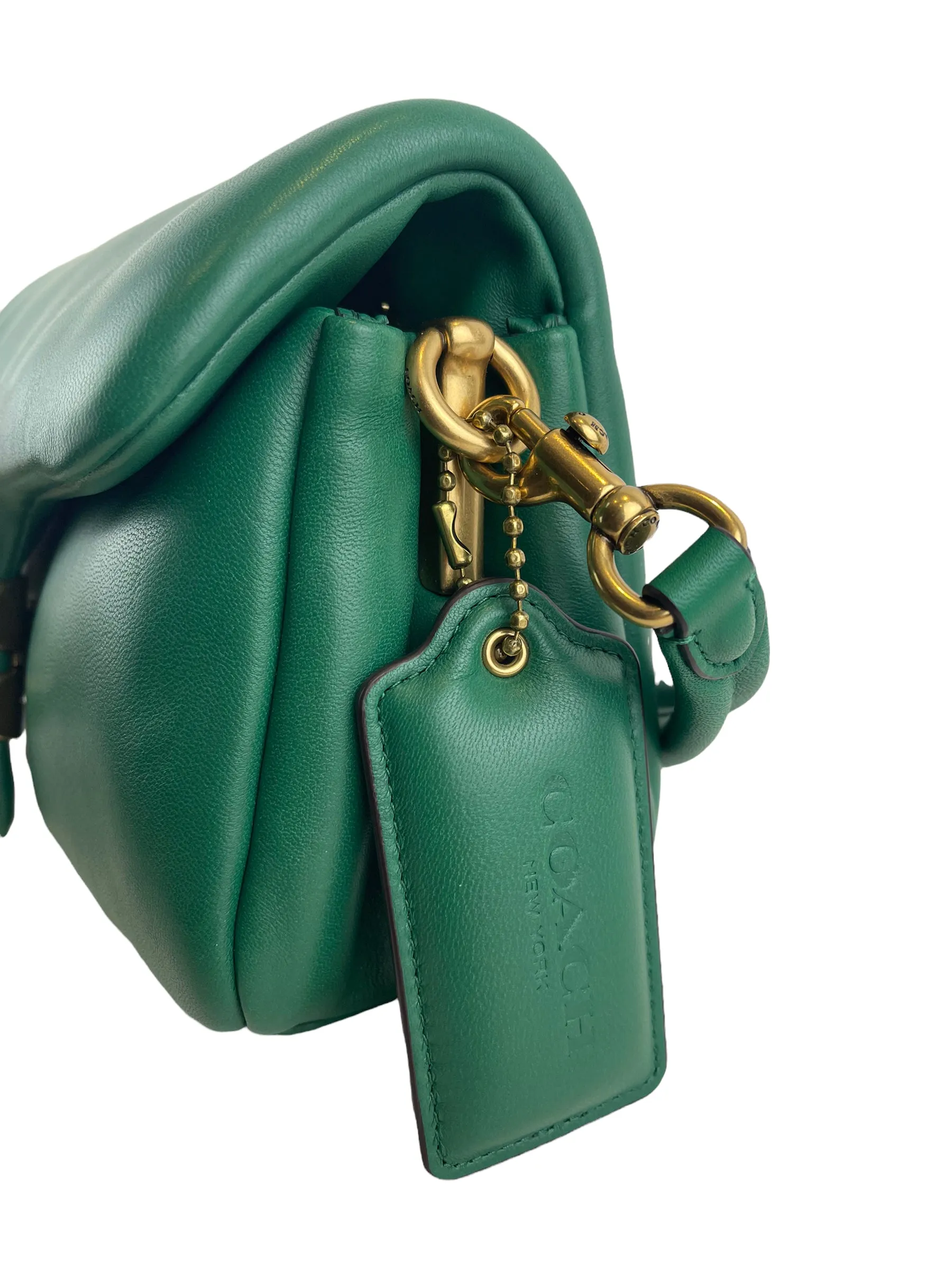 Coach Green Quilted Leather " Pillow Tabby" 26 Shoulder Bag