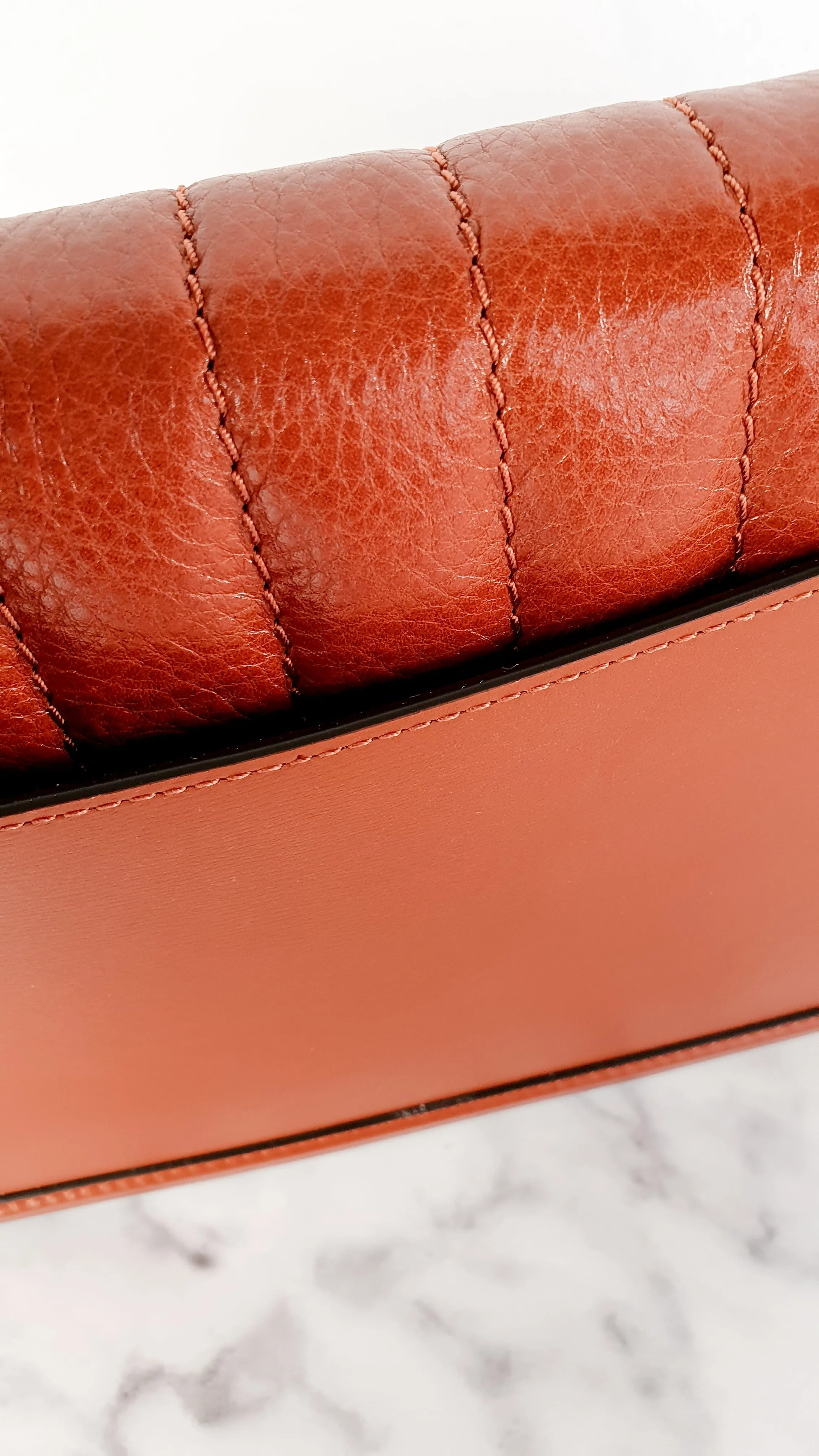 Coach Hutton Crossbody Shoulder Bag in Clay Brown - Cognac Leather Quilted Flap Bag - Coach 89066