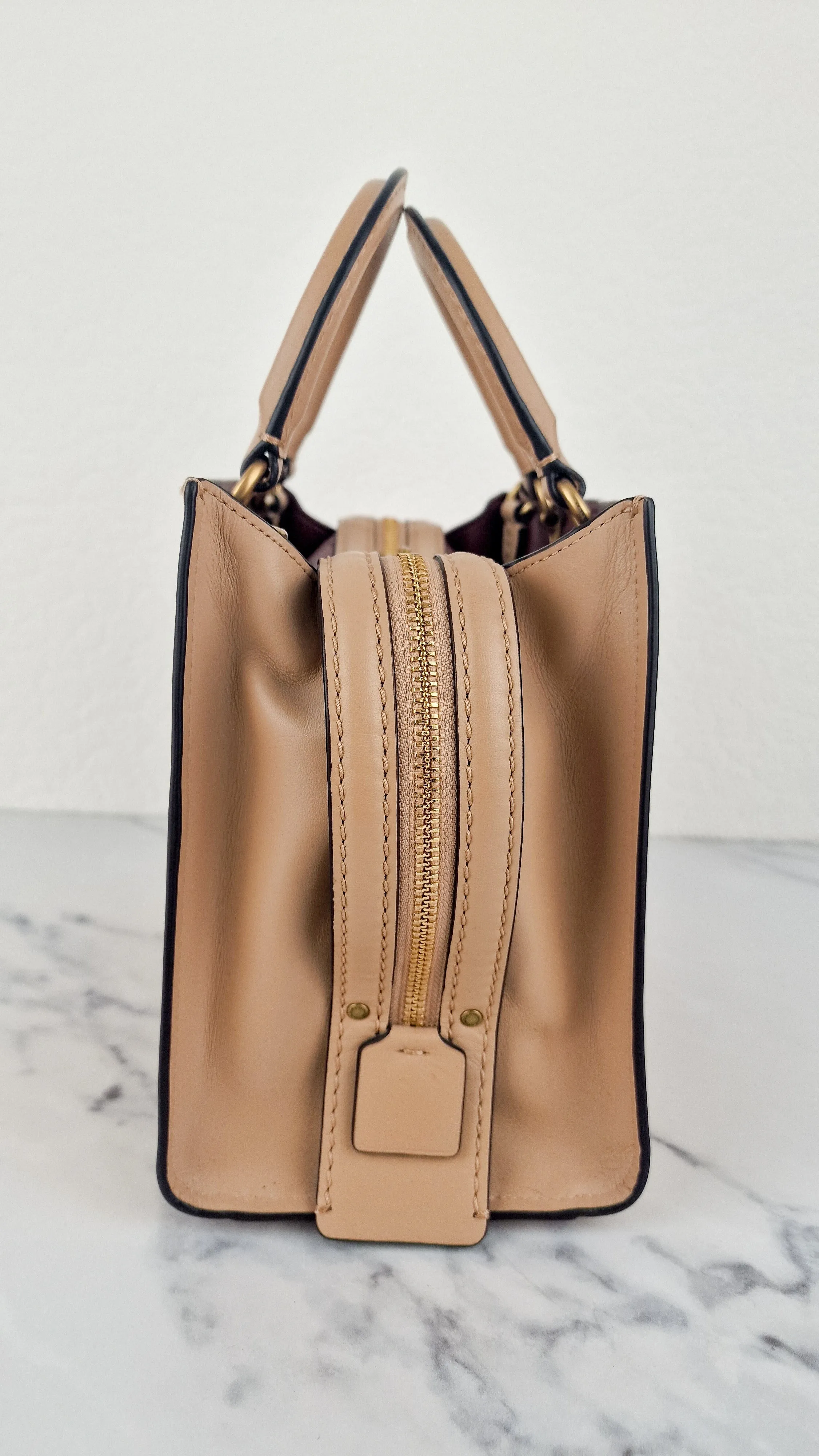Coach Rogue 25 in Beechwood Signature Embossed Smooth Leather with Burgundy Floral Bow Leather Lining - Coach 26839