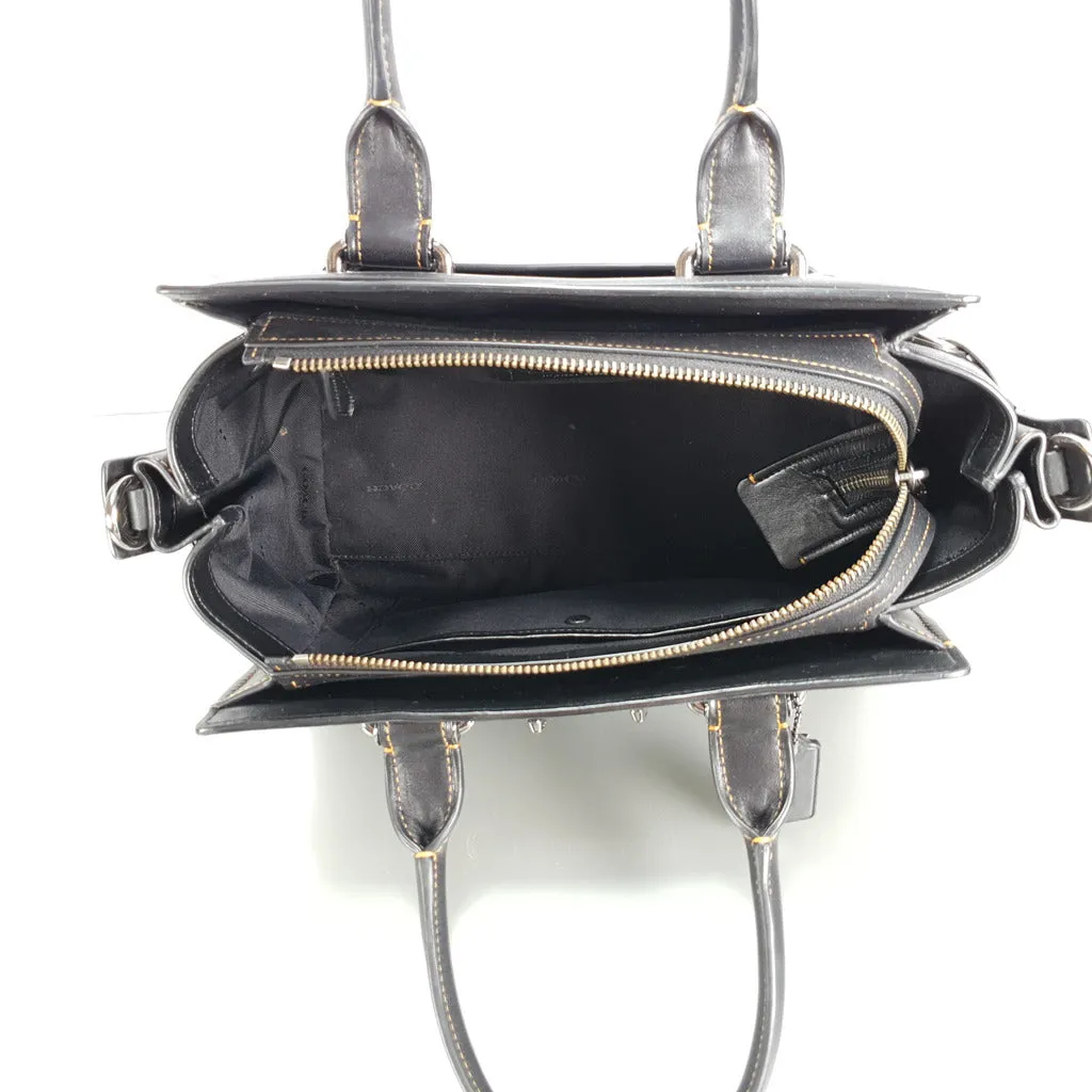 Coach Swagger 27 in Black Glovetanned Leather with Link Detail - SAMPLE BAG