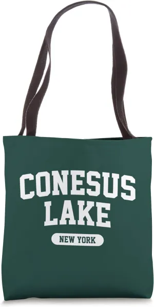 Conesus Lake New York Athletic Varsity NY Block Text Tote Bag