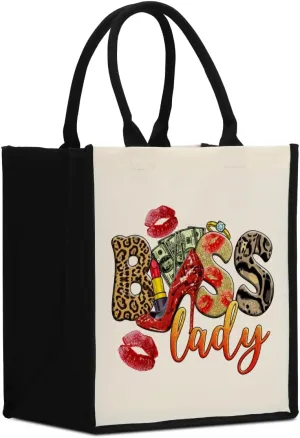 Decohim Boss Lady Gifts for Women, Supervisor & Leadership Gifts, Waterproof Canvas Tote Bag for Boss Day & Christmas