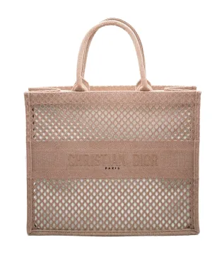 Dior beige mesh book tote ASL6446