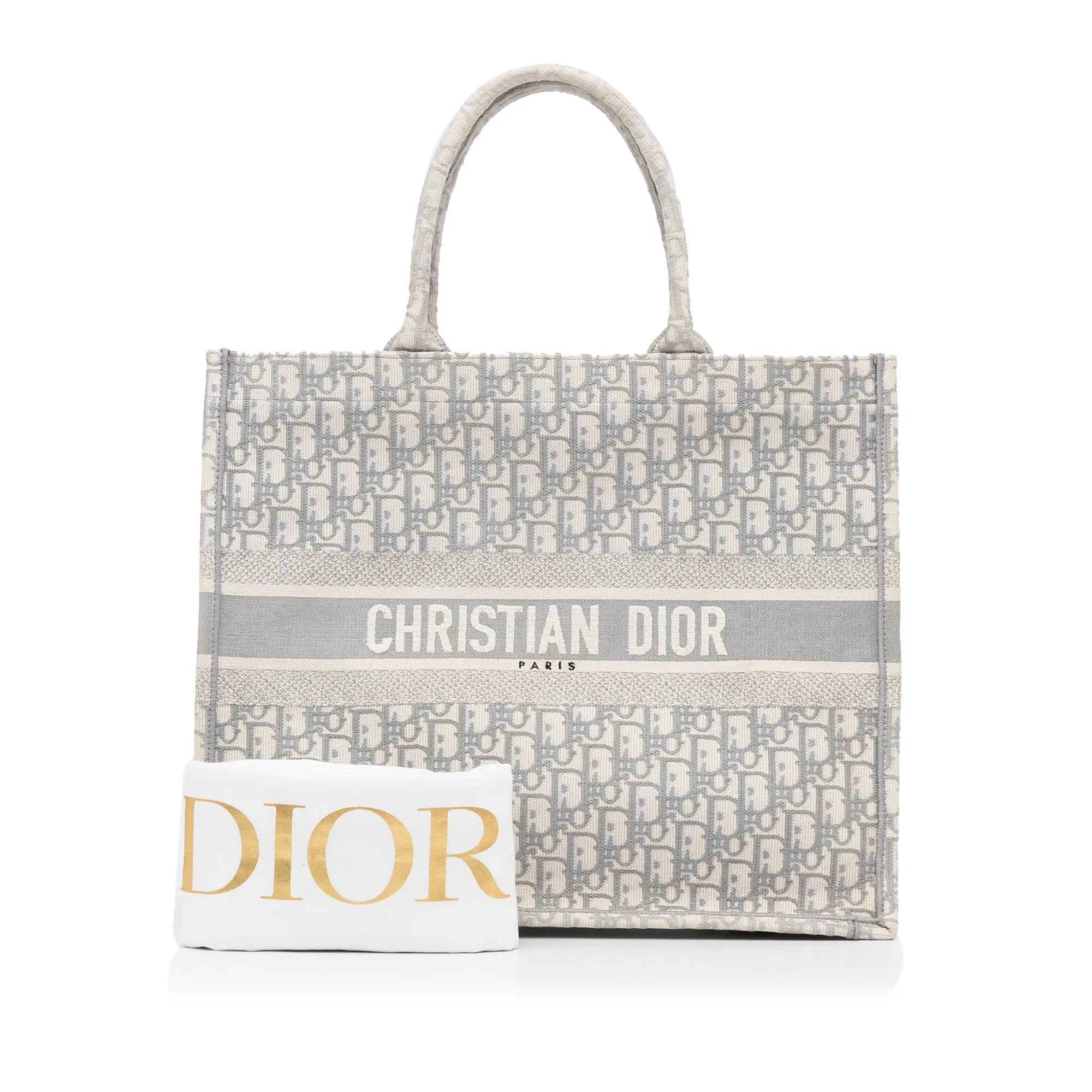 Dior Book Tote Medium Grey Oblique Canvas