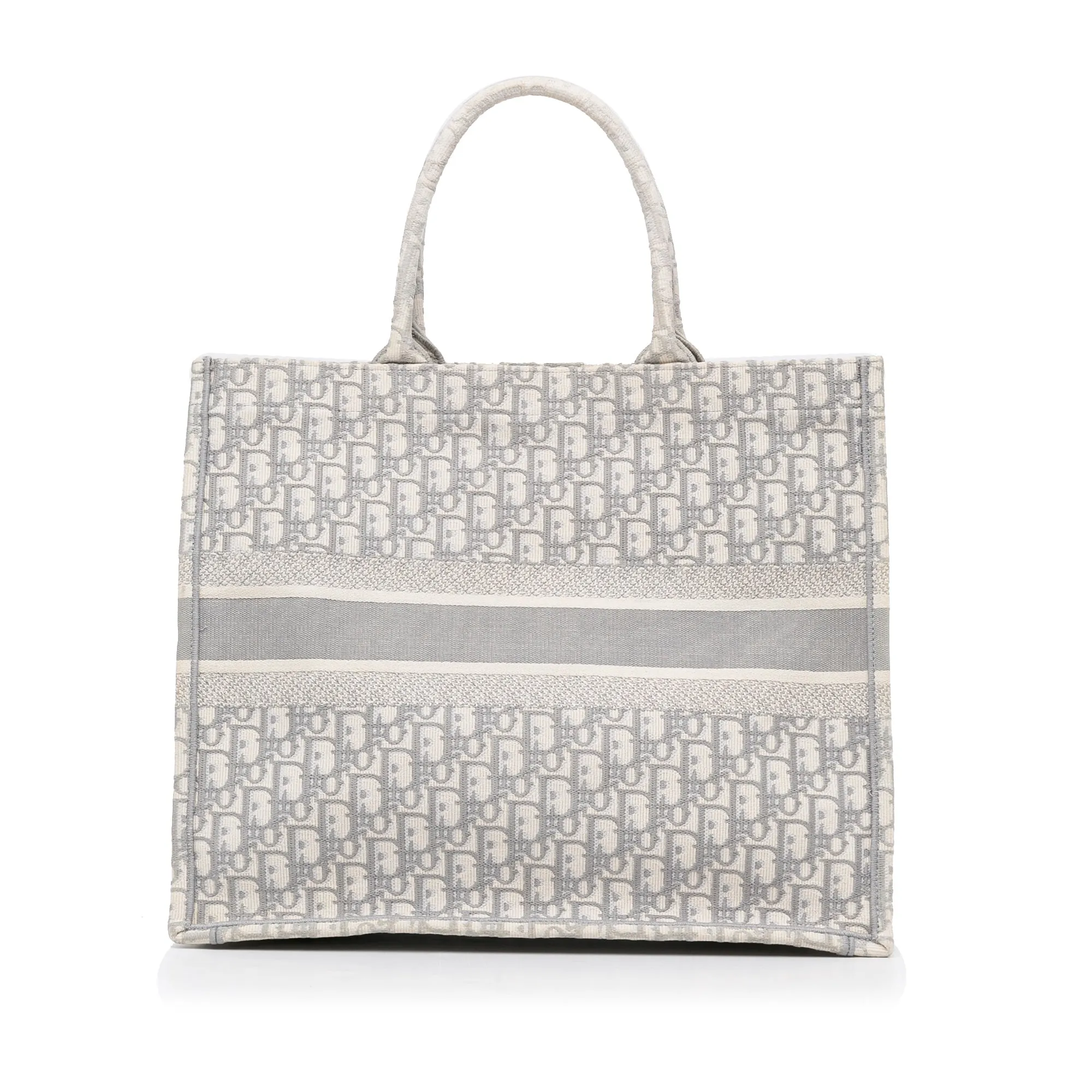Dior Book Tote Medium Grey Oblique Canvas