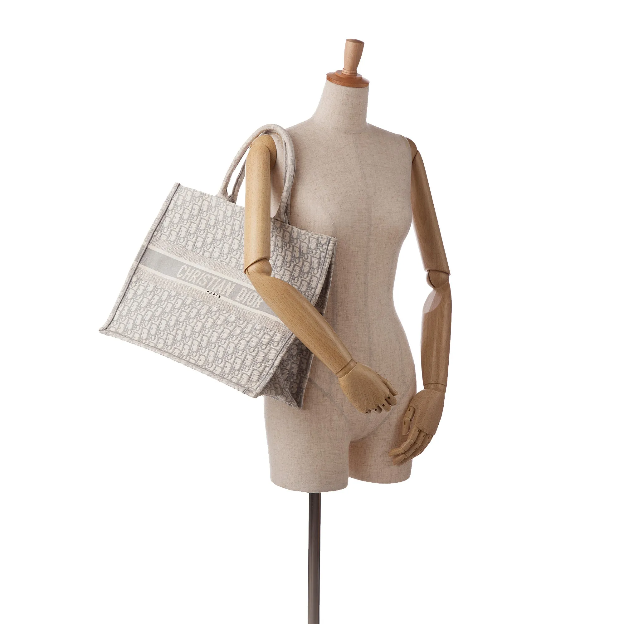 Dior Book Tote Medium Grey Oblique Canvas