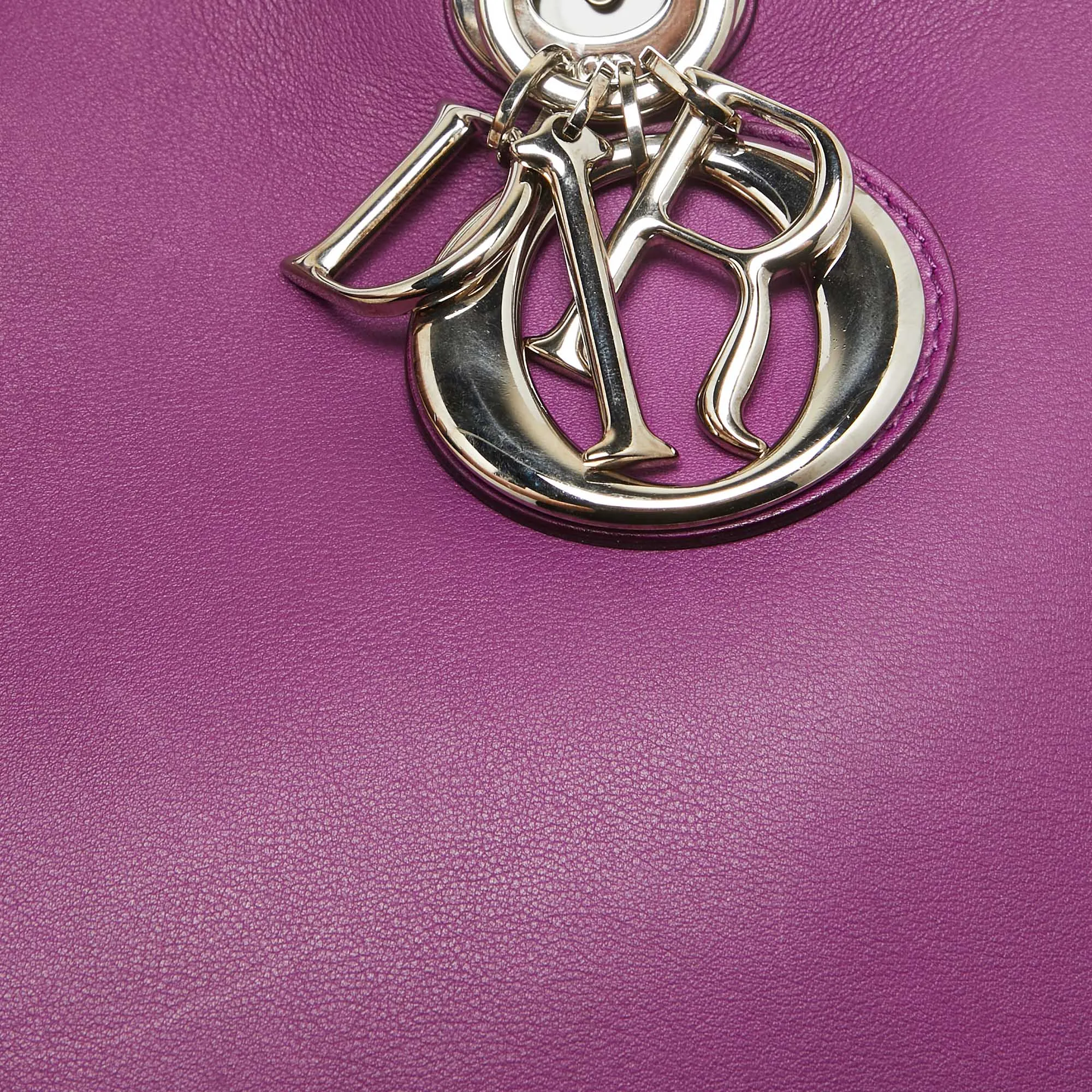 DIOR Purple Leather Medium issimo Shopper Tote