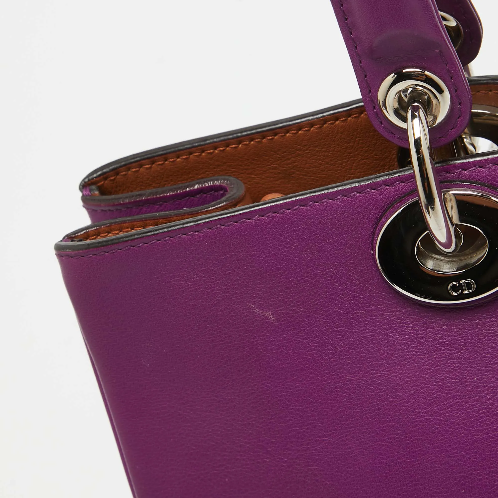 DIOR Purple Leather Medium issimo Shopper Tote