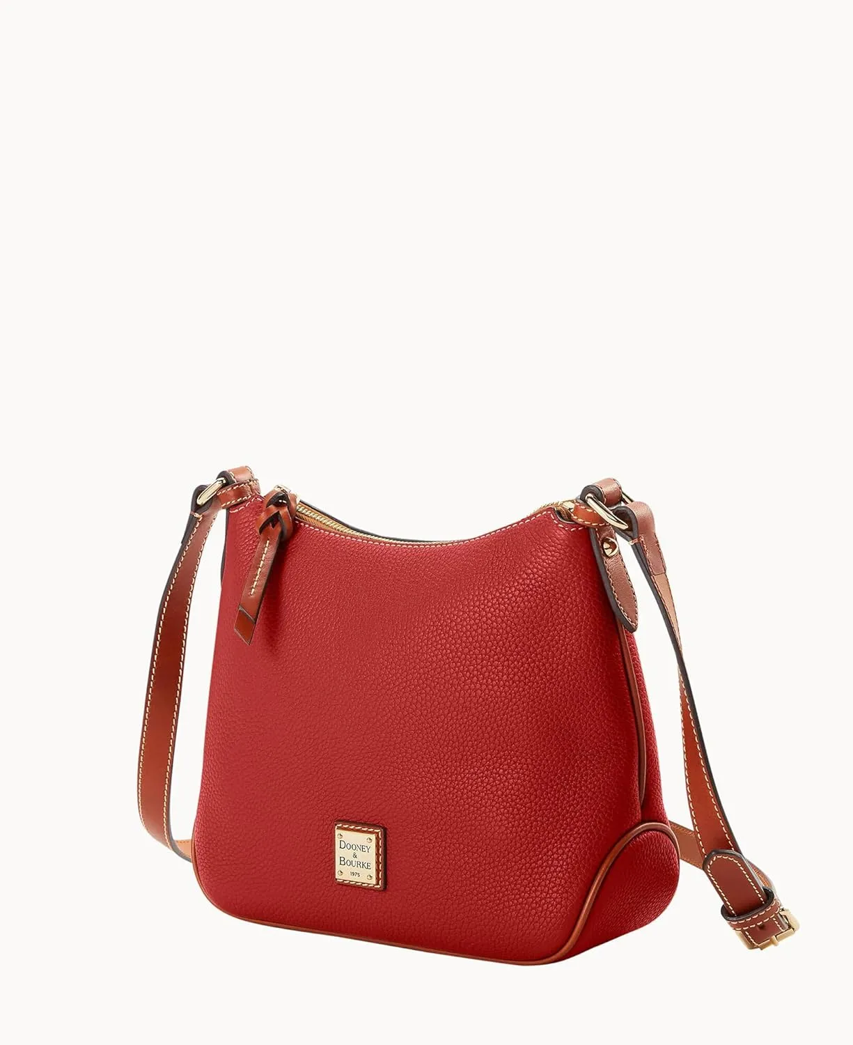 Dooney & Bourke Women's Crossbody Hobo in Pebble Grain Leather, Medium Handbag with Adjustable & Detachable Shoulder Strap