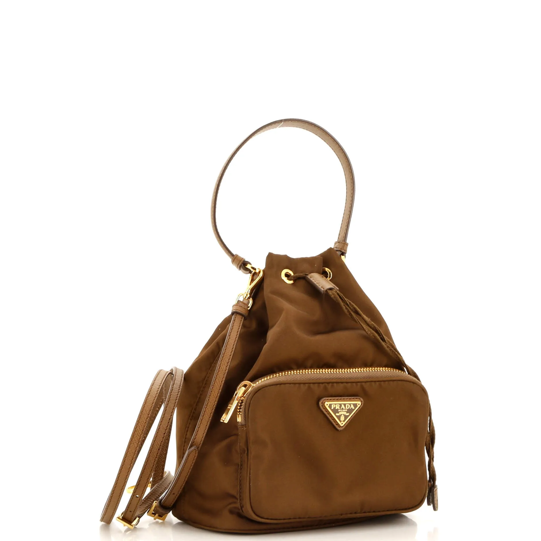 Drawstring Bucket Bag Tessuto Small