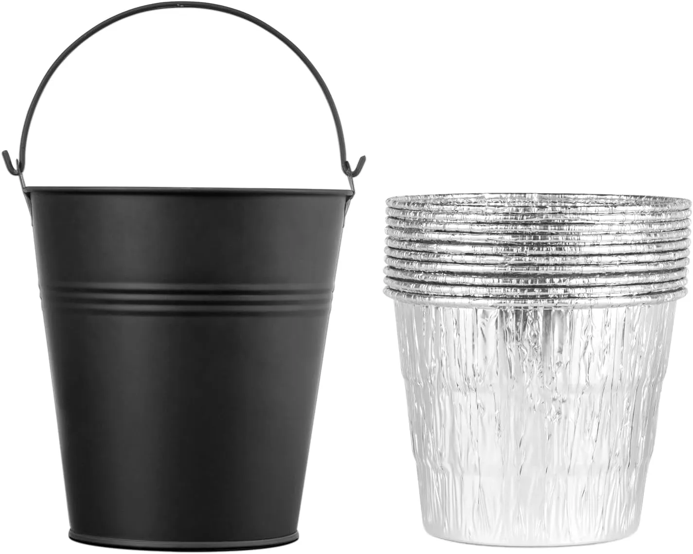 Drip Bucket and 10Pack Disposable Foil Liners for Traeger 20/22/34 Series, Pit Boss, Camp Chef, Oklahoma Joe's, Z Grill, BBQ Buckets for Grease Fit Most Pellets Smoke,Rec Tec Pellet