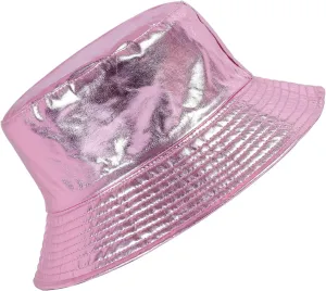 Eigso Unisex Fashionable Wild Camping Bucket Hat Sun Protection Flexible Fold Furry Metallic Finish