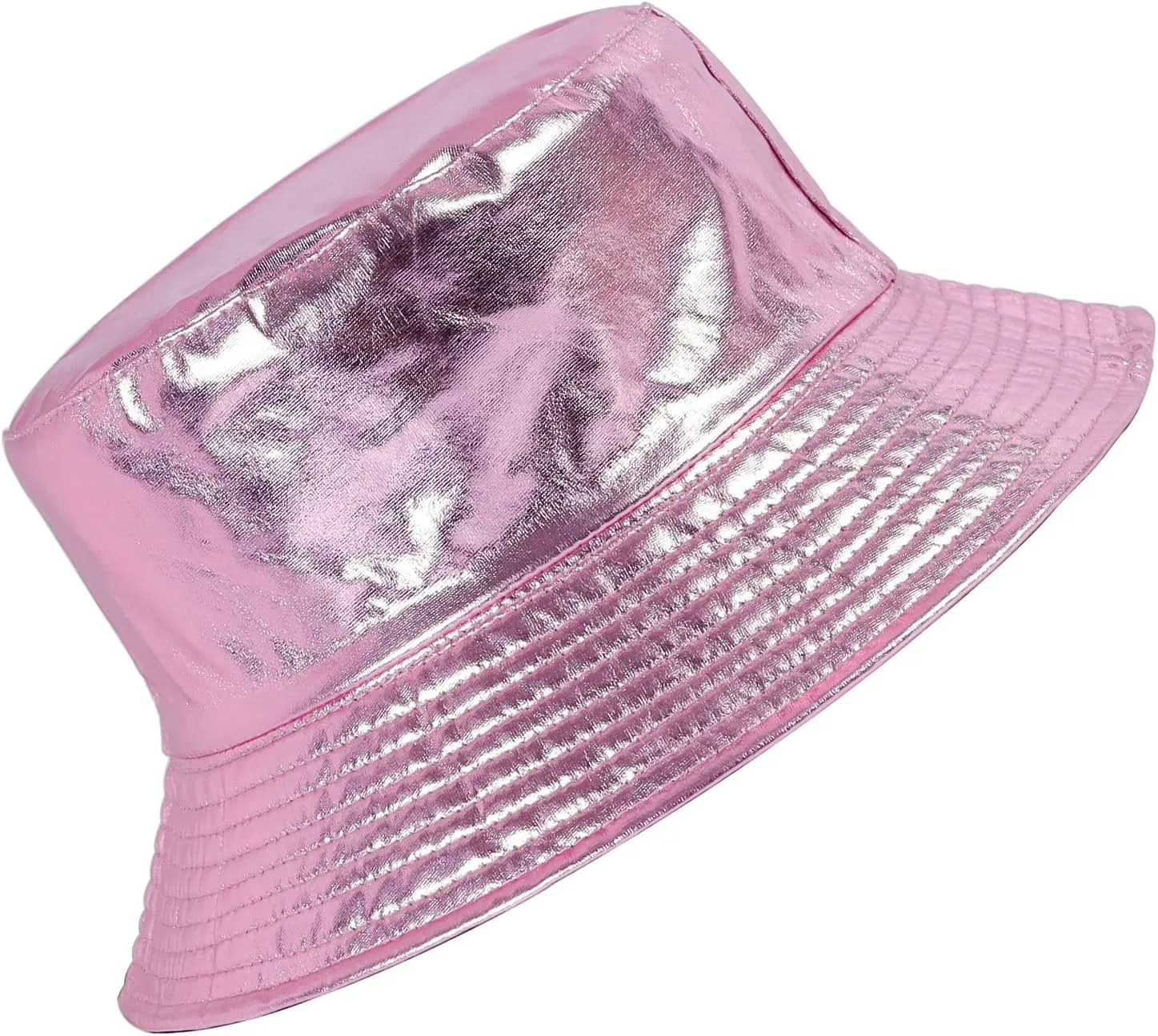 Eigso Unisex Fashionable Wild Camping Bucket Hat Sun Protection Flexible Fold Furry Metallic Finish