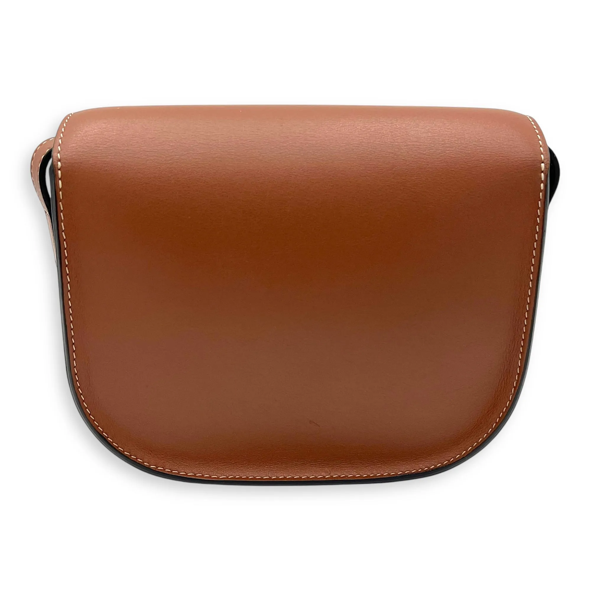 Folco Triomphe Brown Crossbody Bag in Calfskin, Gold hardware