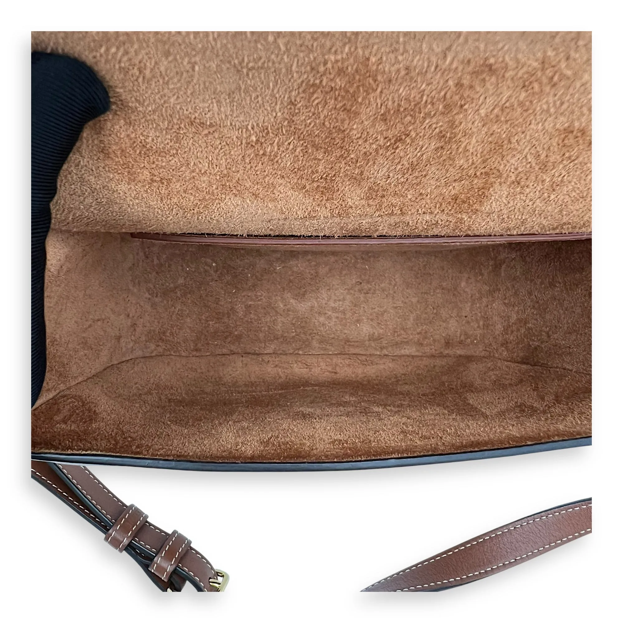 Folco Triomphe Brown Crossbody Bag in Calfskin, Gold hardware