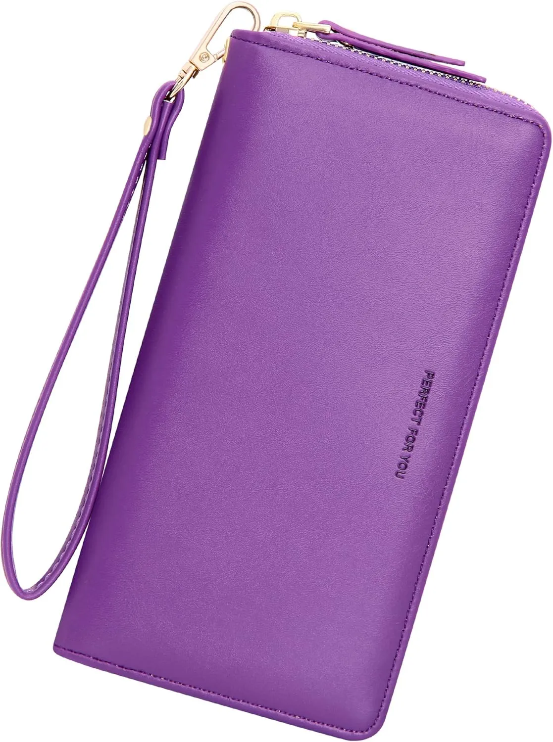 GEEAD Wristlet Wallets for Women PU Leather RFID Blocking Zip Around Long Phone Clutch Wallet