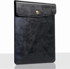 Genuine Leather Laptop Sleeve for 13 Inch MacBook Air M3 2024 M2 2022 M1 2020,Leather Vertical Laptop Case for MacBook Pro M2 2022 M1 2020-2016,Laptop Cover for 13-13.3 Inch Notebook,Black