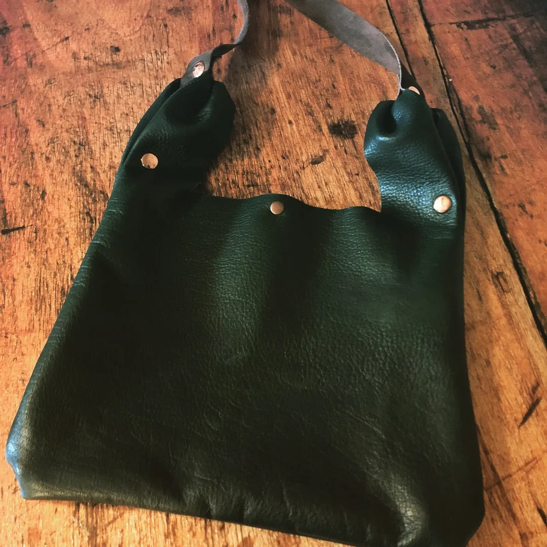 Green Soft & Slouchy Leather Casual Handbag