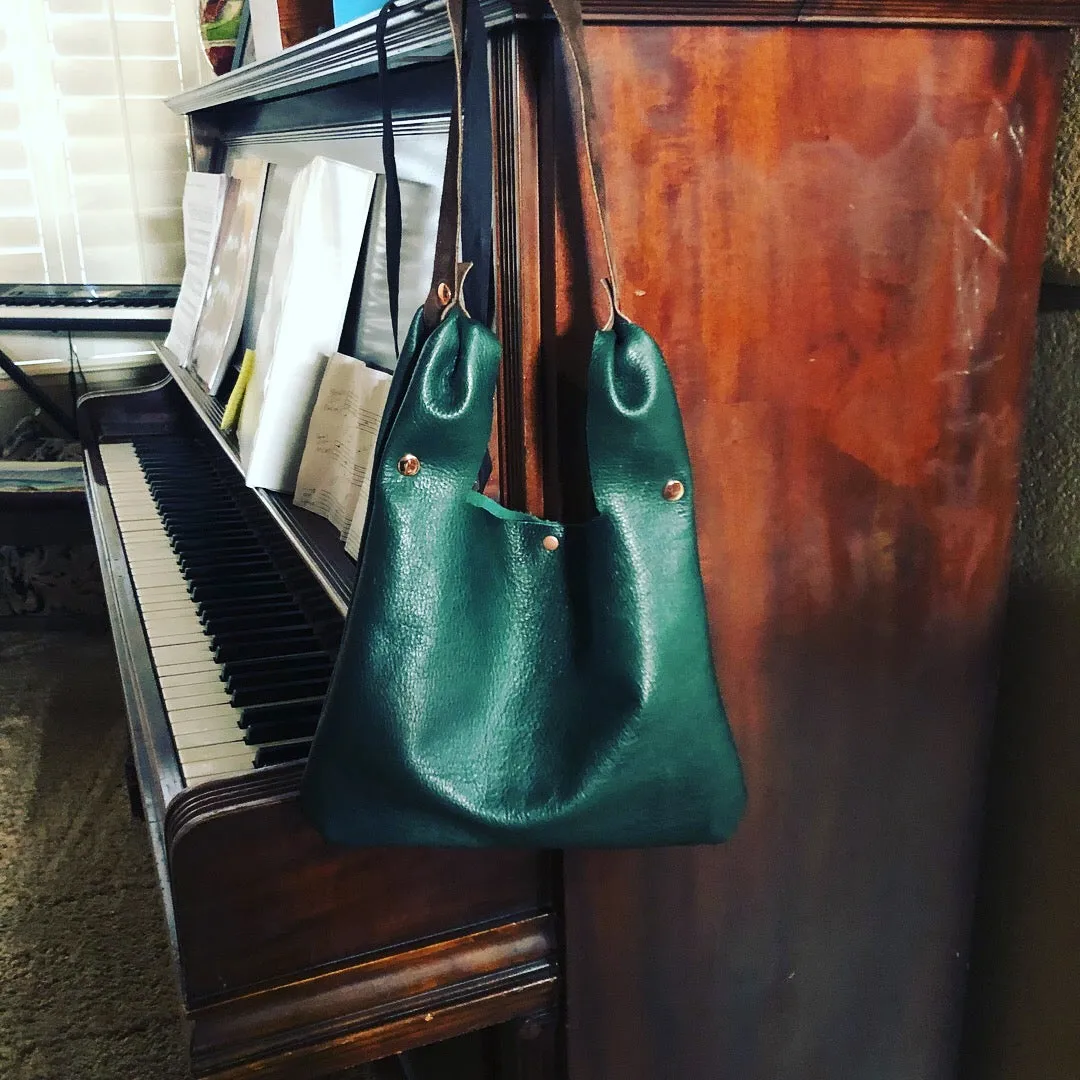 Green Soft & Slouchy Leather Casual Handbag