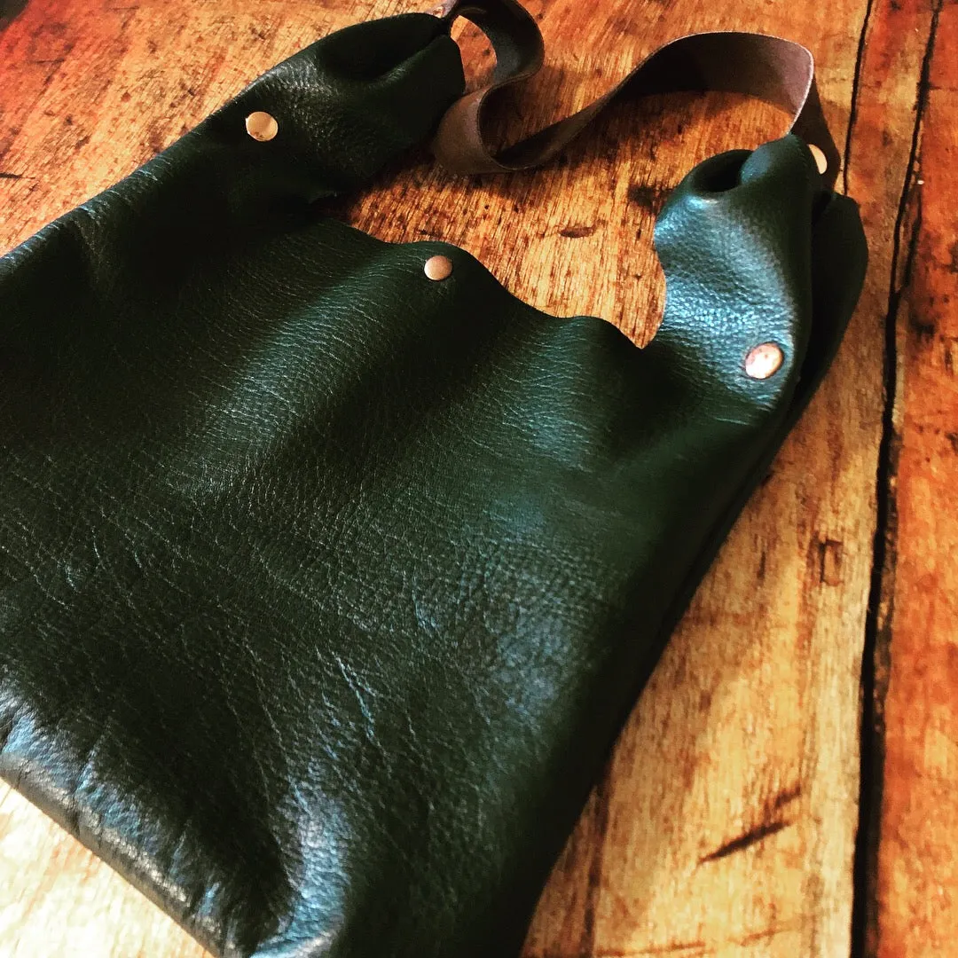Green Soft & Slouchy Leather Casual Handbag