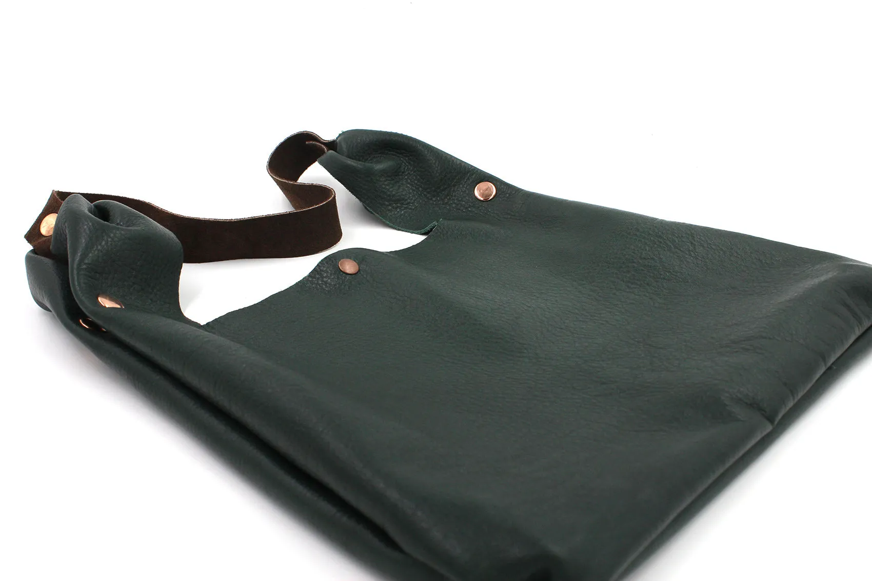 Green Soft & Slouchy Leather Casual Handbag