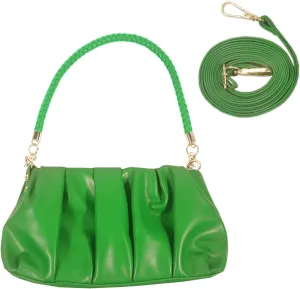 GRPKSSIB Women's Ruched Purse PU Leather Shoulder Bag Cloud Clutch Handbag Crossbody Bag Dumpling Underarm Bag