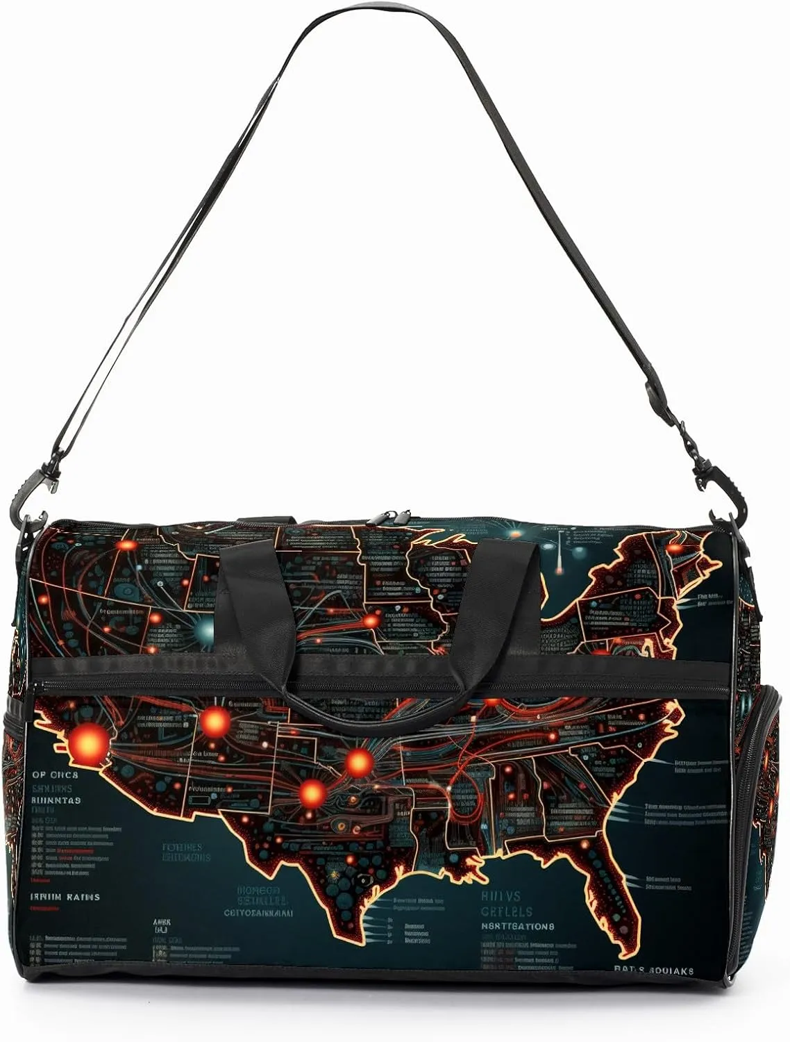 Gym Bag for Women Men, Yoga Bag with Shoe Pocket, Travel Duffel Tote Bag for Plane, Workout, Swimming, Weekend Overnight Bag Carry on Bag Hospital Holdalls, America Map - 42