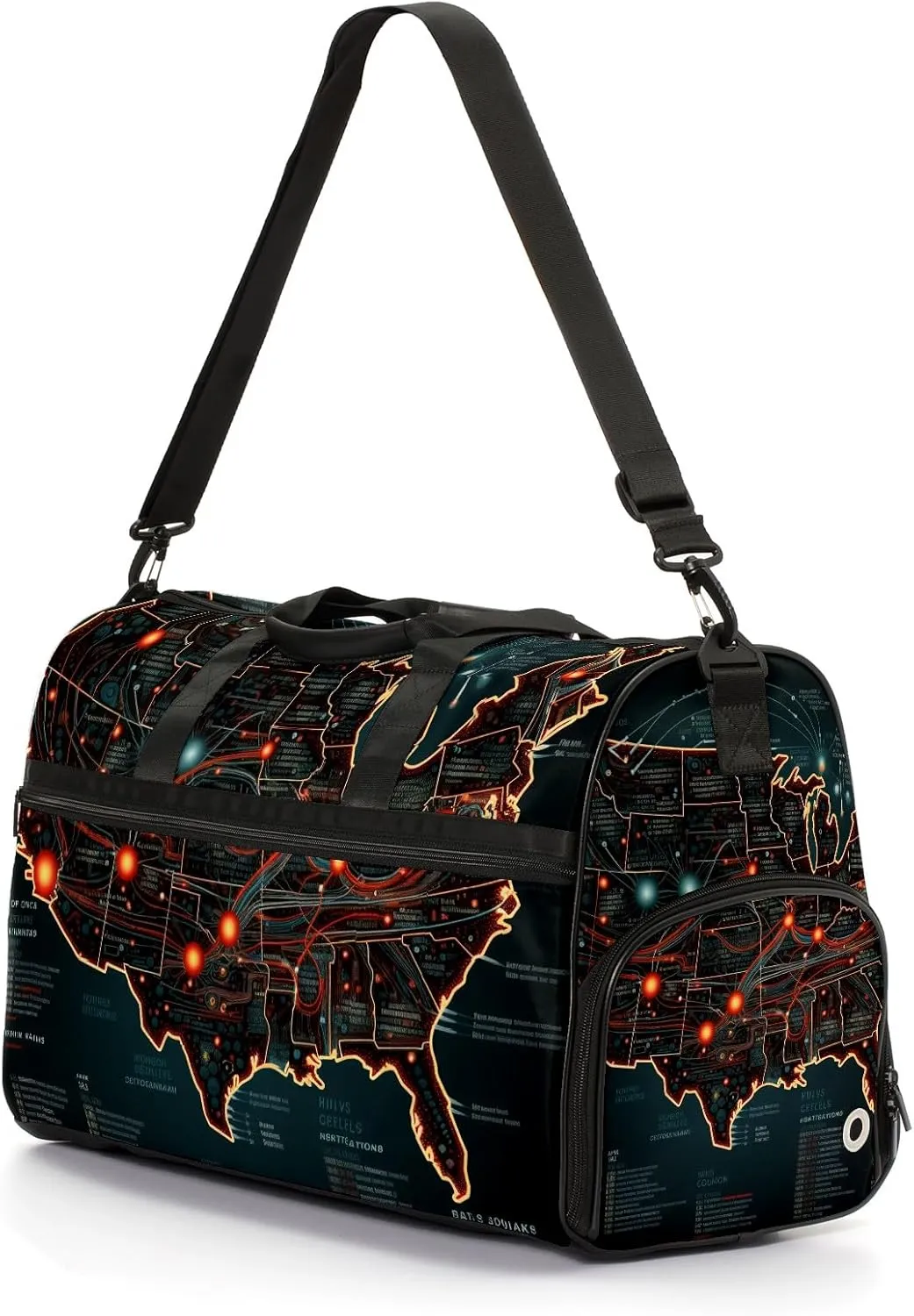 Gym Bag for Women Men, Yoga Bag with Shoe Pocket, Travel Duffel Tote Bag for Plane, Workout, Swimming, Weekend Overnight Bag Carry on Bag Hospital Holdalls, America Map - 42
