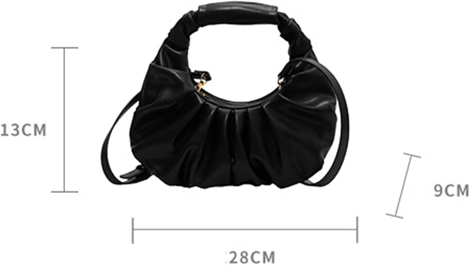 Half Moon Crossbody Bags for Women Small Square Bag Casual Fold Clutch Bag Shoulder Bag Wrinkle Cloud Bag