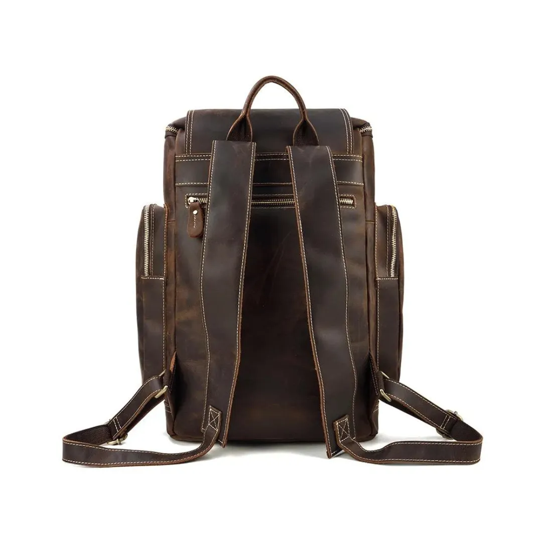 Handmade Vintage Men Large Leather Backpack, Travel Backpack