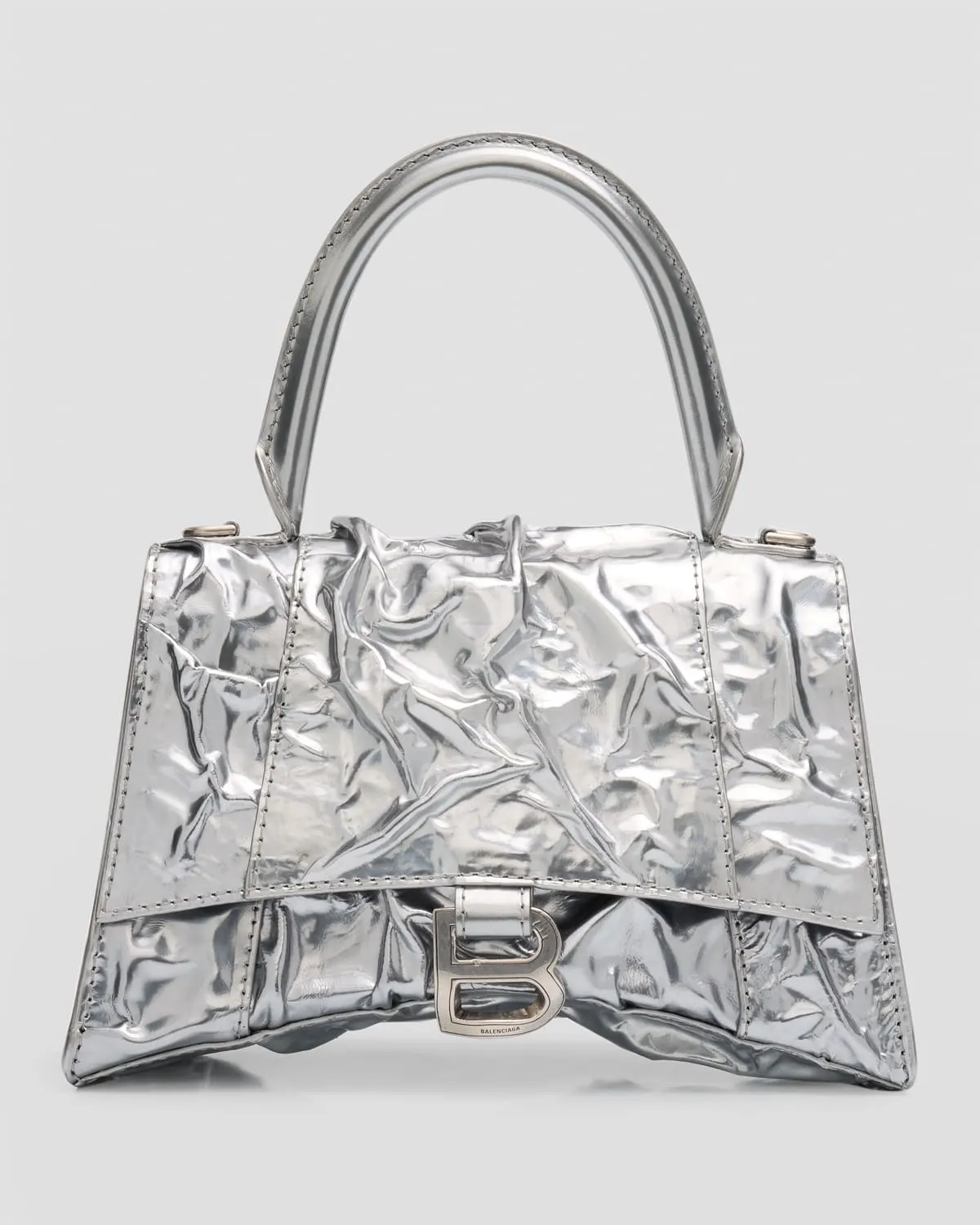 Hourglass Small Crushed-Effect Bag