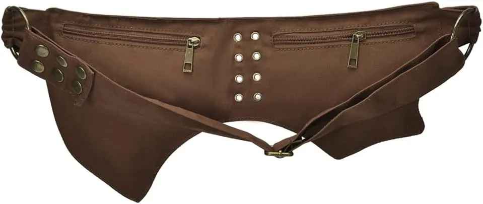 KPYWZER Cotton Fanny Pack for Women Bum Waist Bag Renaissance Faire Festival Lace Hip Belt Money Bag Womens Travel Outdoors Sports Workout Travelling Brown