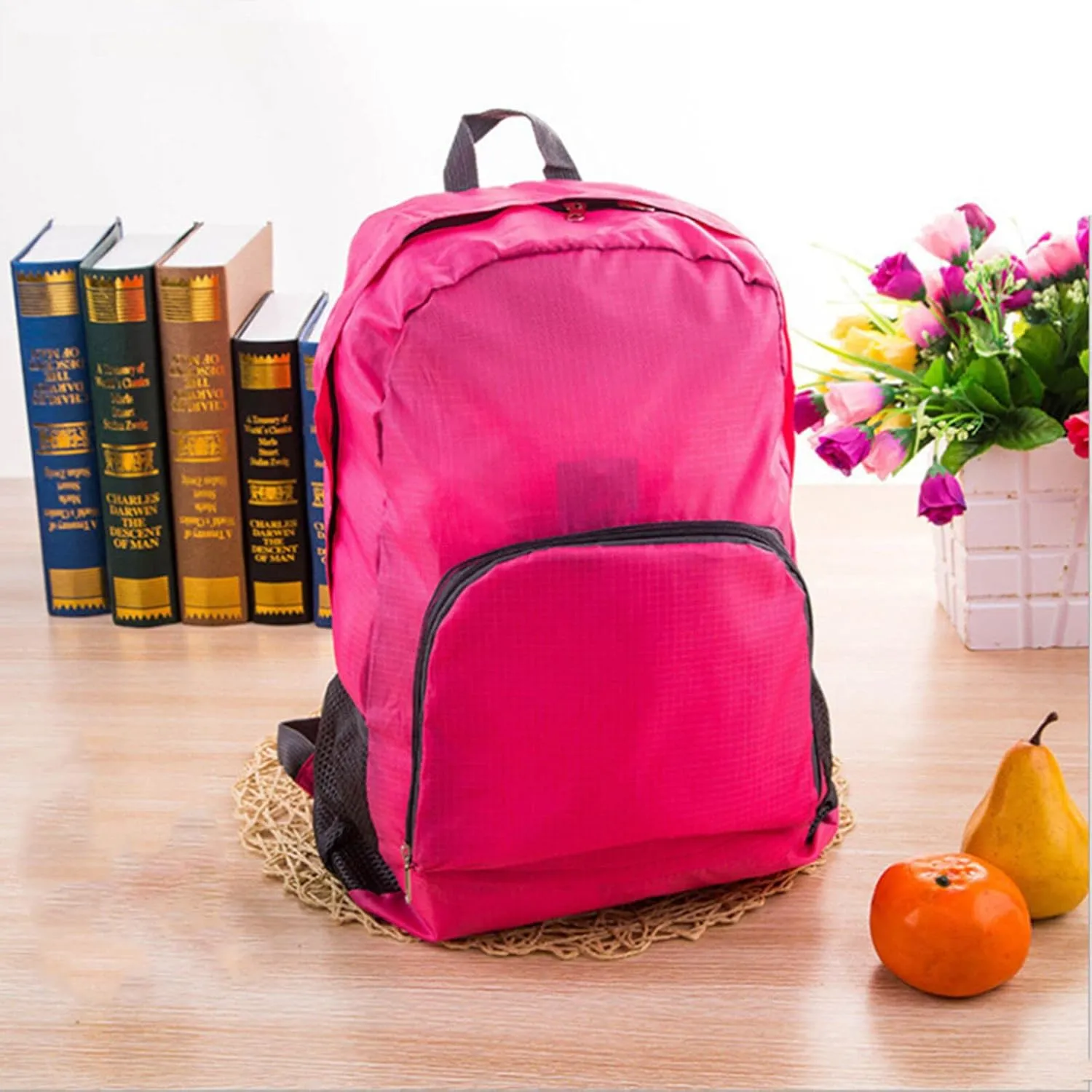 Leisure Large Capacity Outdoor Lightweight Water Proof Foldable Backpack Boy Kid School (Orange, One Size)