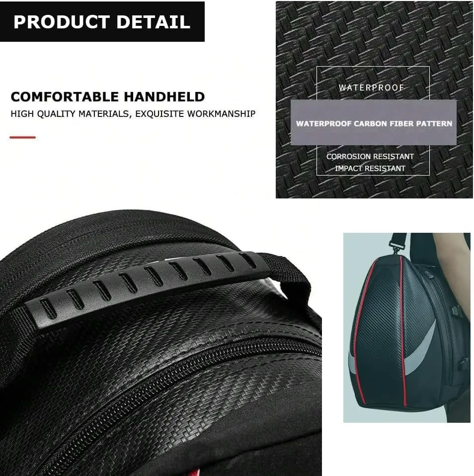 Motorcycle Tail Bag for Suzuki DR 650 1990-2024, Large Capacity Water-Resistant Wear-Resistant Motorcycle Helmet Bag, Expandable Rear Seat Storage Luggage Backpack,A Red Black
