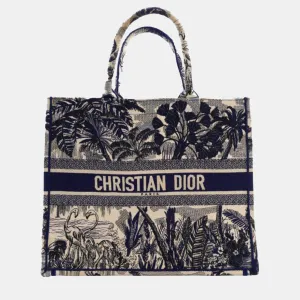 Multicolour Large Flamingo Palm Book Tote