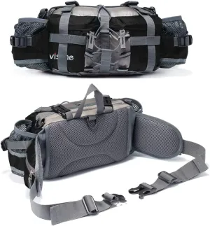 Outdoor Fanny Pack Hiking Fishing Waist bag 2 Water Bottle Holder Lumbar Pack