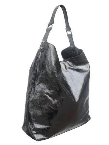 Pancho Hobo Bag Patent Leather Black