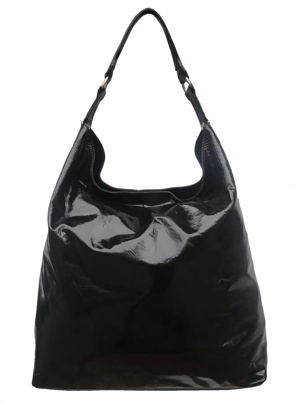 Pancho Hobo Bag Patent Leather Black