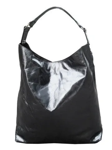 Pancho Hobo Bag Patent Leather Black