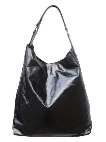 Pancho Hobo Bag Patent Leather Black