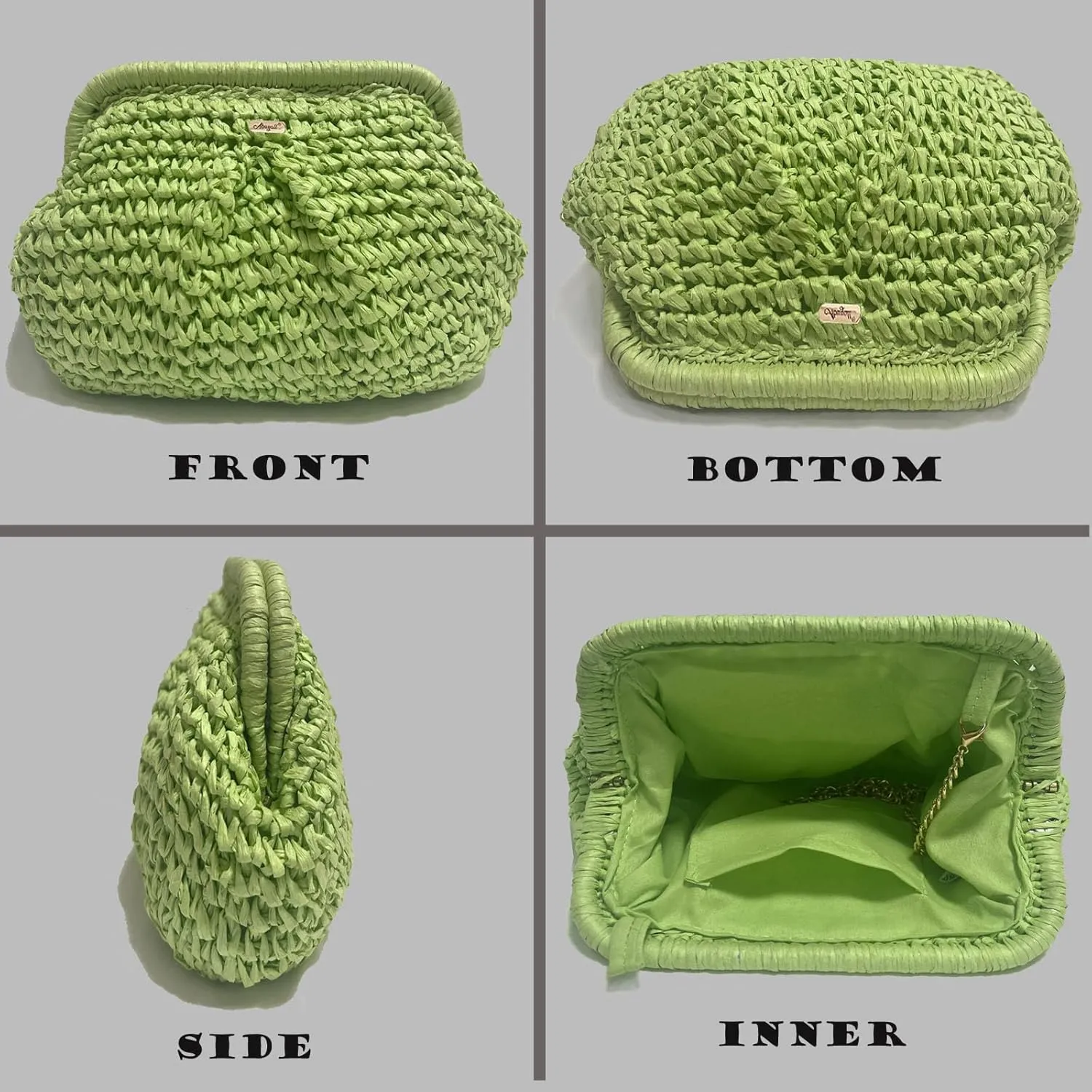 Straw Purse Crossbody Small Beach Bag for Women Vacation Summer Vintage Clutch