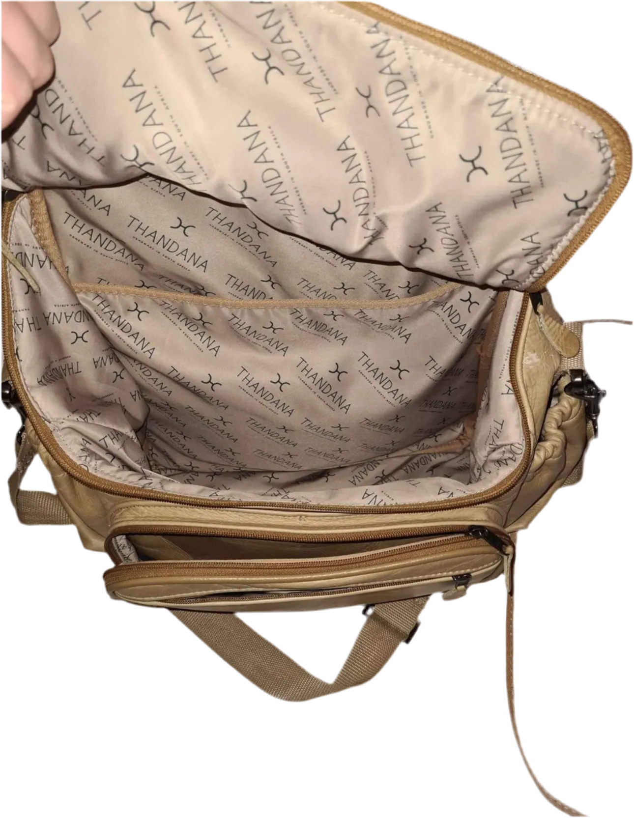 “Thandana”Leather Nappy Backpack