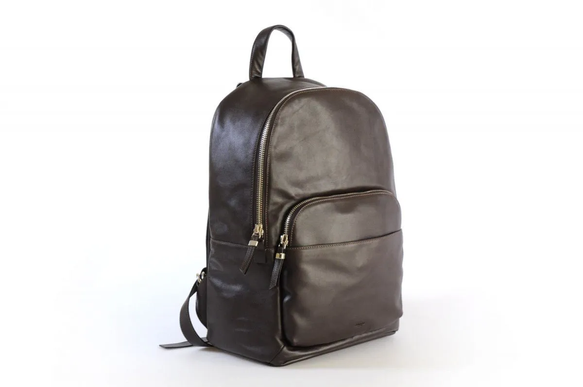 The Belluno Leather Backpack - Walnut Brown