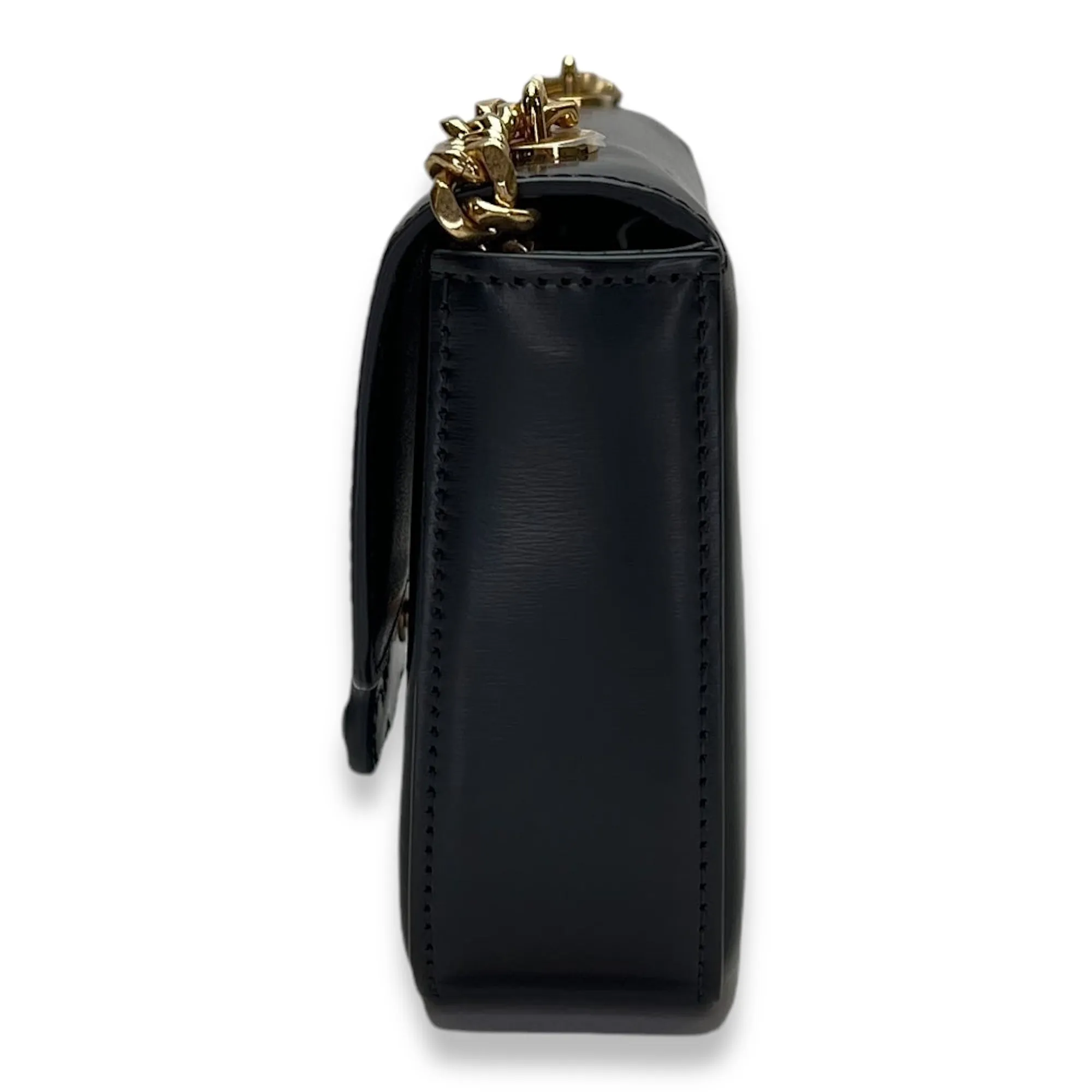 Triomphe Shoulder Bag  Black in Calfskin , Gold Hardware