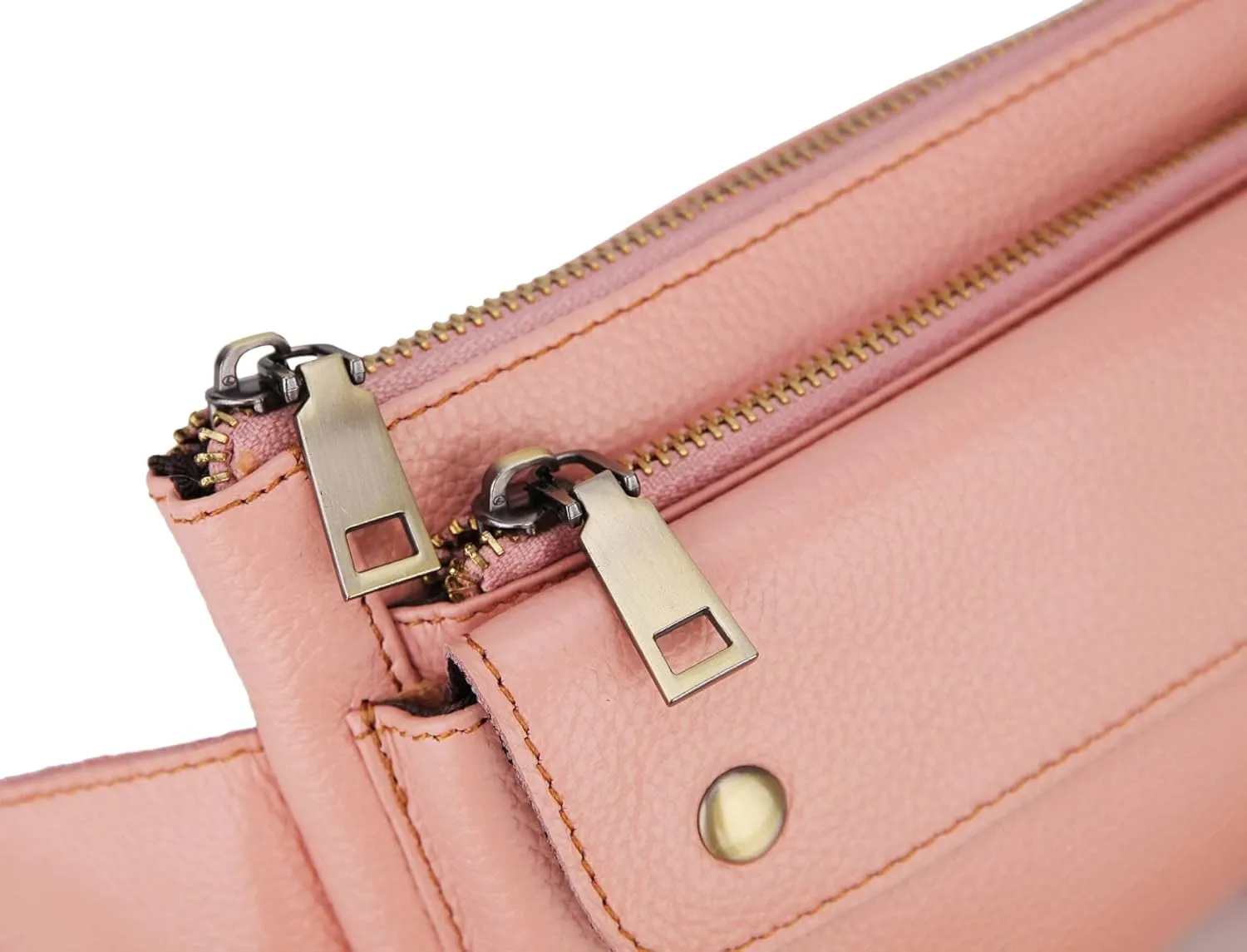 Unisex Brown Genuine Leather Waist Bag Messenger Fanny Pack Bum Bag For Men Women Travel Sports Running Hiking