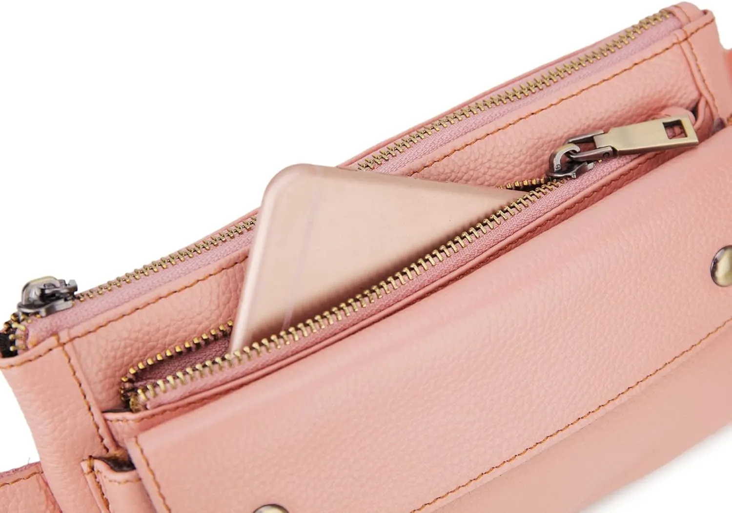 Unisex Brown Genuine Leather Waist Bag Messenger Fanny Pack Bum Bag For Men Women Travel Sports Running Hiking