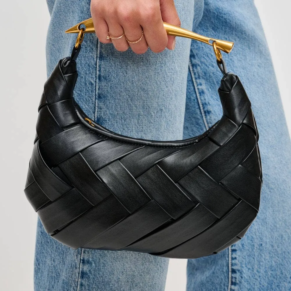 Ursula Woven Crossbody: Black